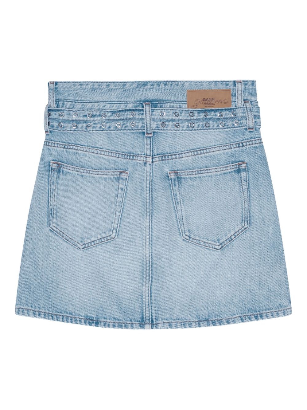 belted denim skirt - 6