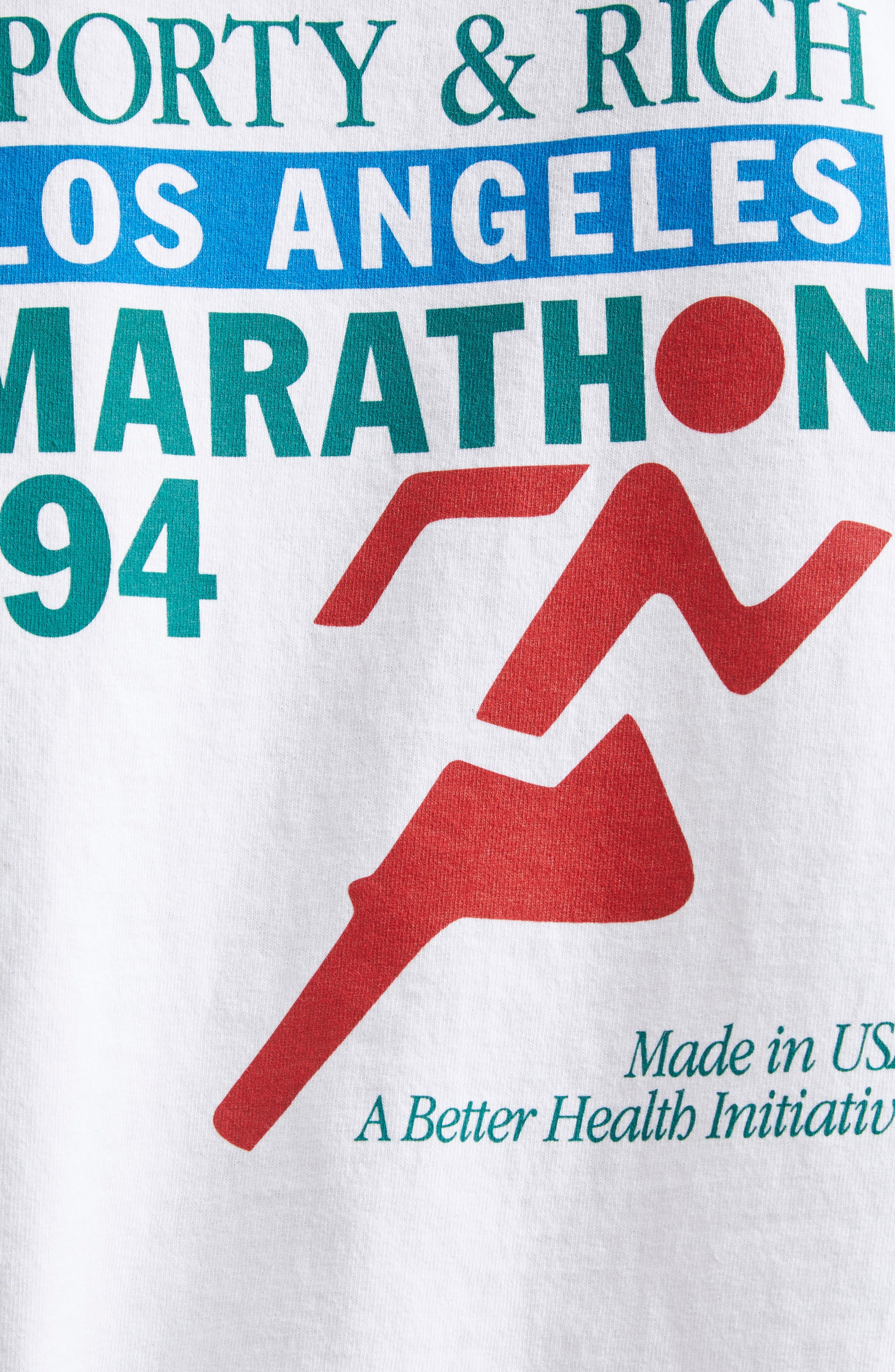 Sporty & Rich LA Marathon Long Sleeve Cotton T-Shirt in White at Nordstrom - 7