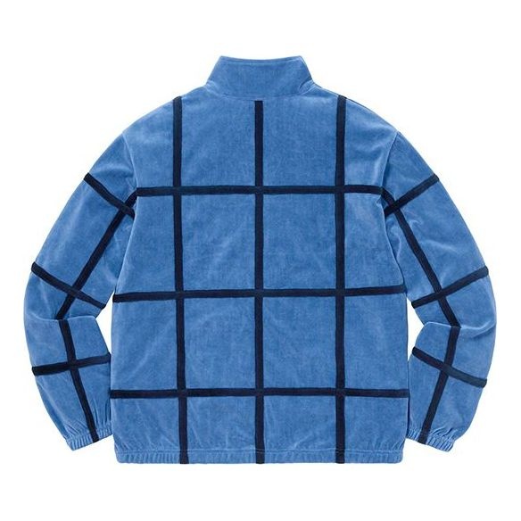 Supreme Grid Taping Velour Jacket 'Blue Black' SUP-SS20-509 - 2