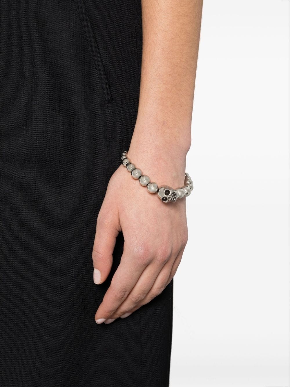 skull-charm beaded bracelet - 2