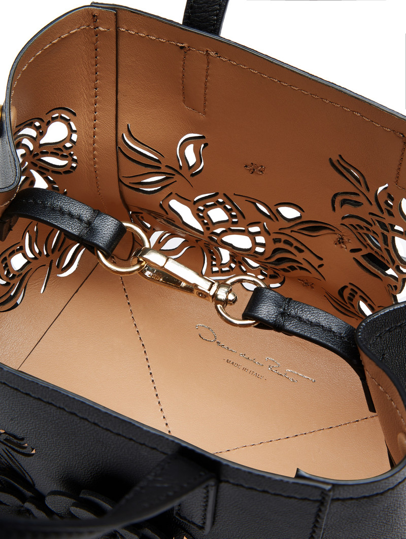 MINI LASER CUT FLORAL SQUARE TOTE 4