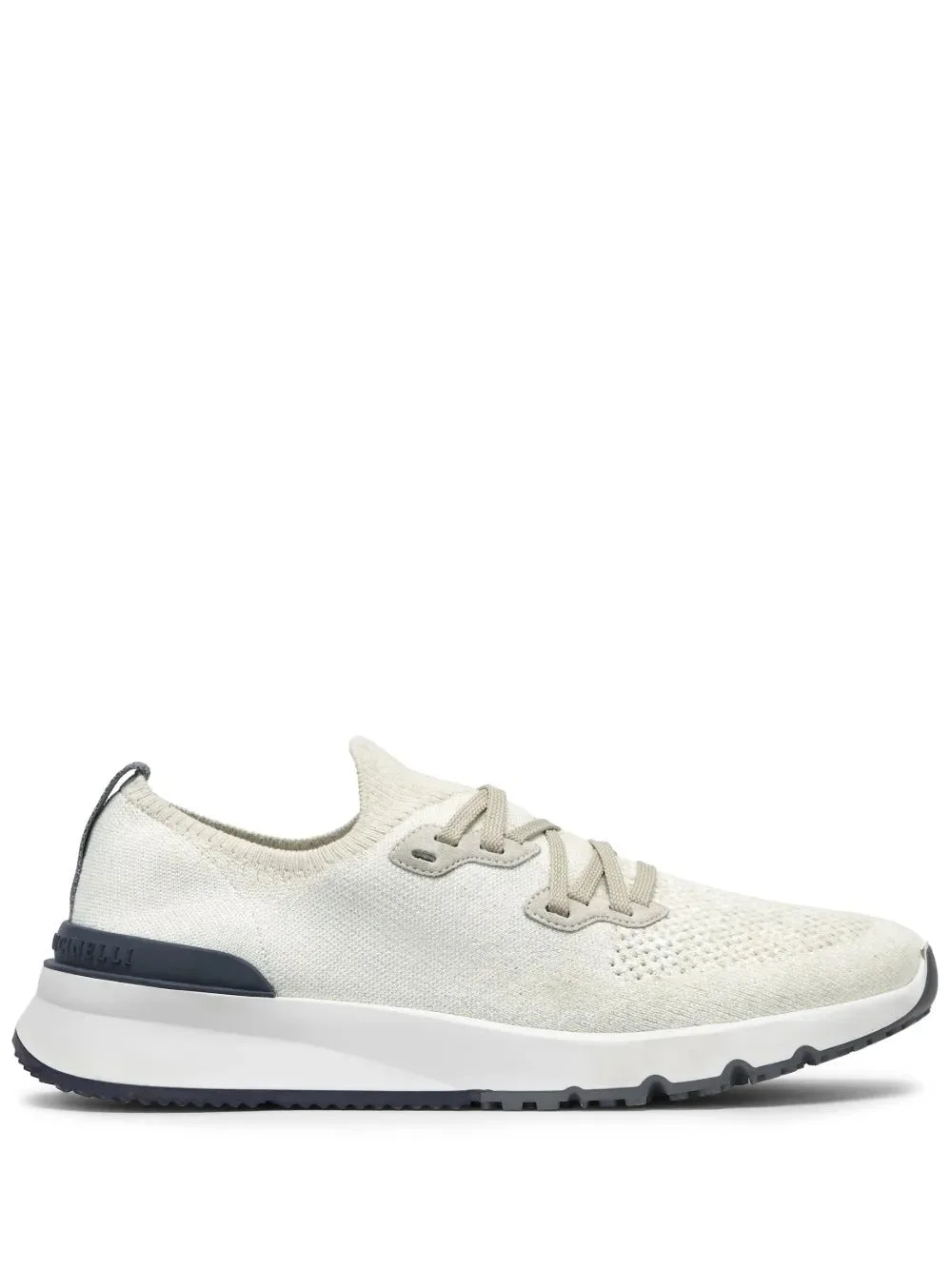Brunello Cucinelli Men Cotton Chiné Knit Runner Sneakers - 1