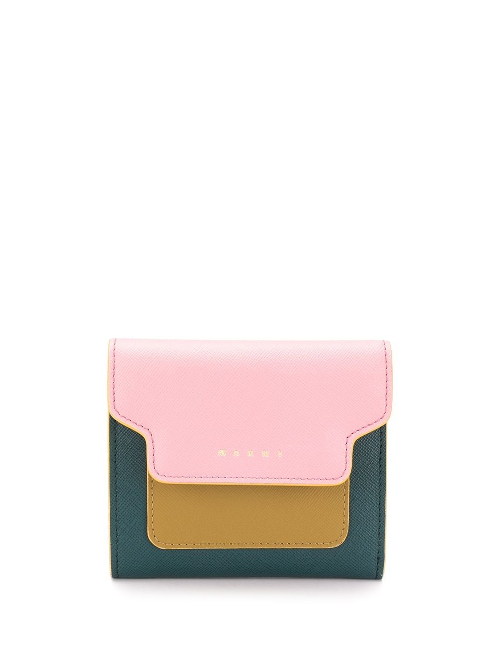 colour blocked foldover wallet - 1