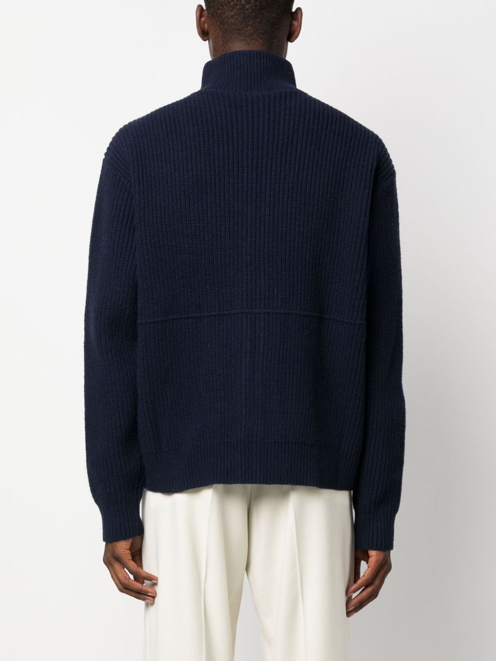 zip-up wool cardigan - 4