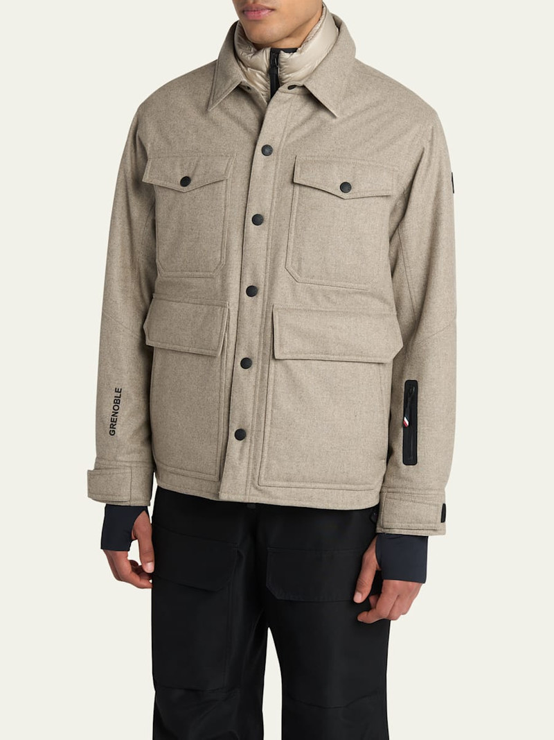 Moncler Grenoble Men's Antuco Wool Tech Flannel Shirt Jacket outlook