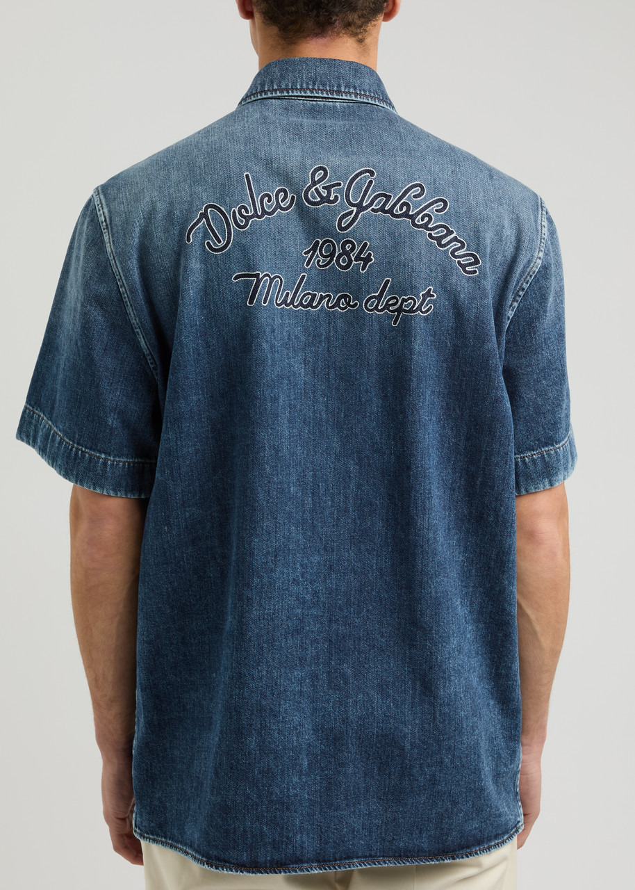 Dolce & Gabbana Logo-embroidered Denim Shirt - 3