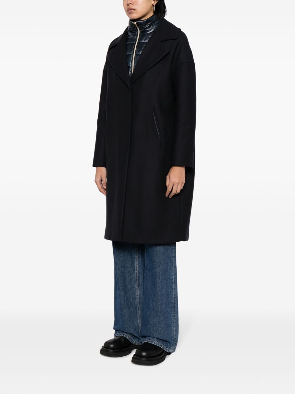 panelled mid-length coat - 3