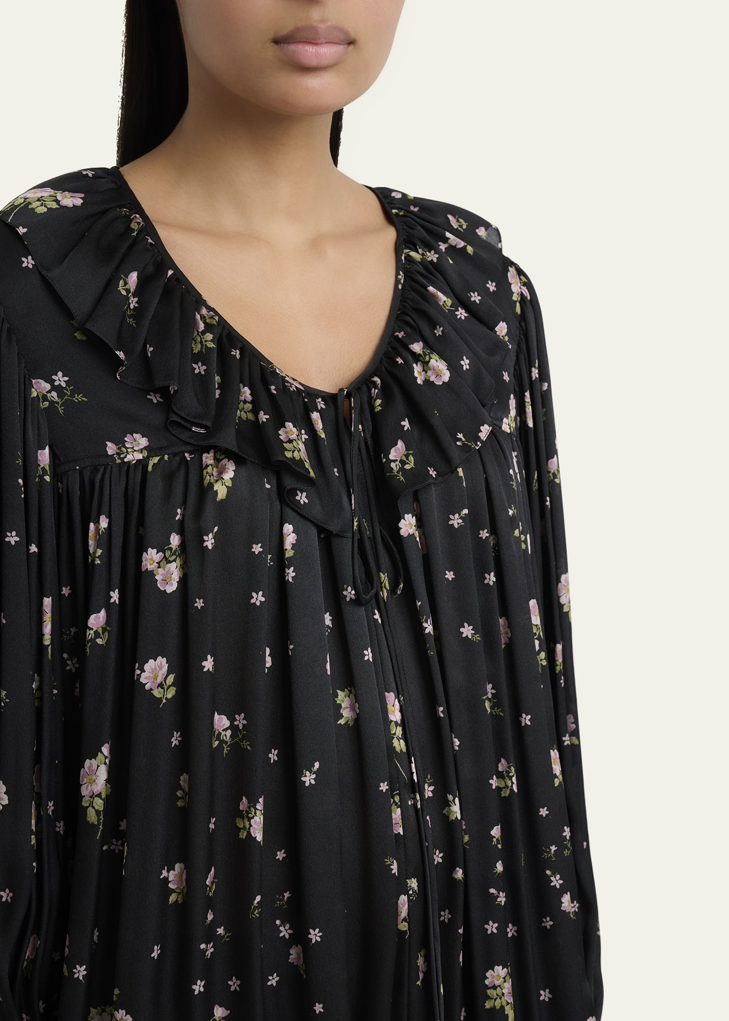 Liberty Print Silk Charmeuse Mini Dress - 5