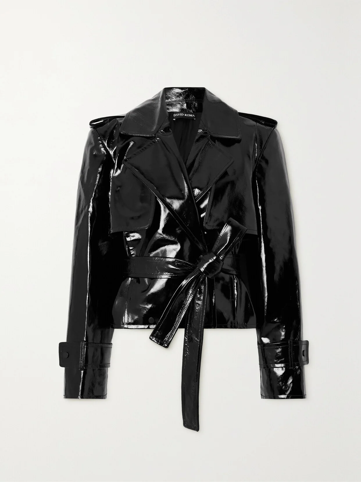 Belted Patent-leather Jacket - 1