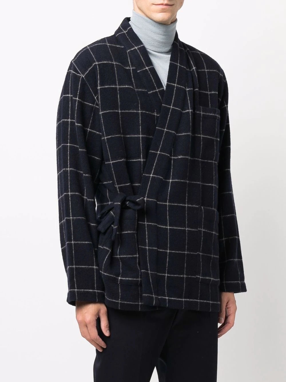 plaid wrap jacket - 3