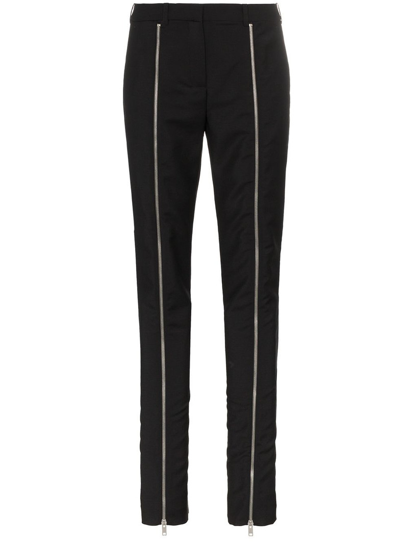 zip front detailed trousers 1