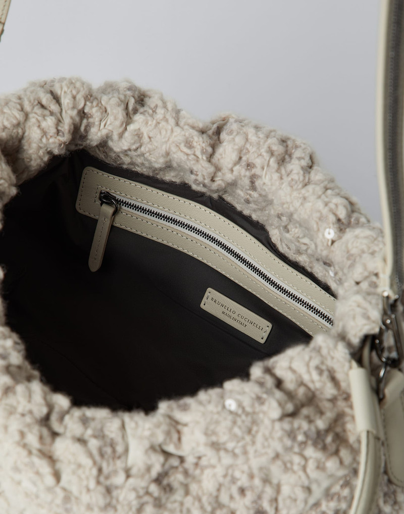 Dazzling flowers embroidery bag with shiny strap 5