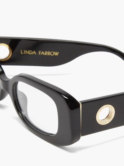 LINDA FARROW Lola rectangular acetate glasses outlook