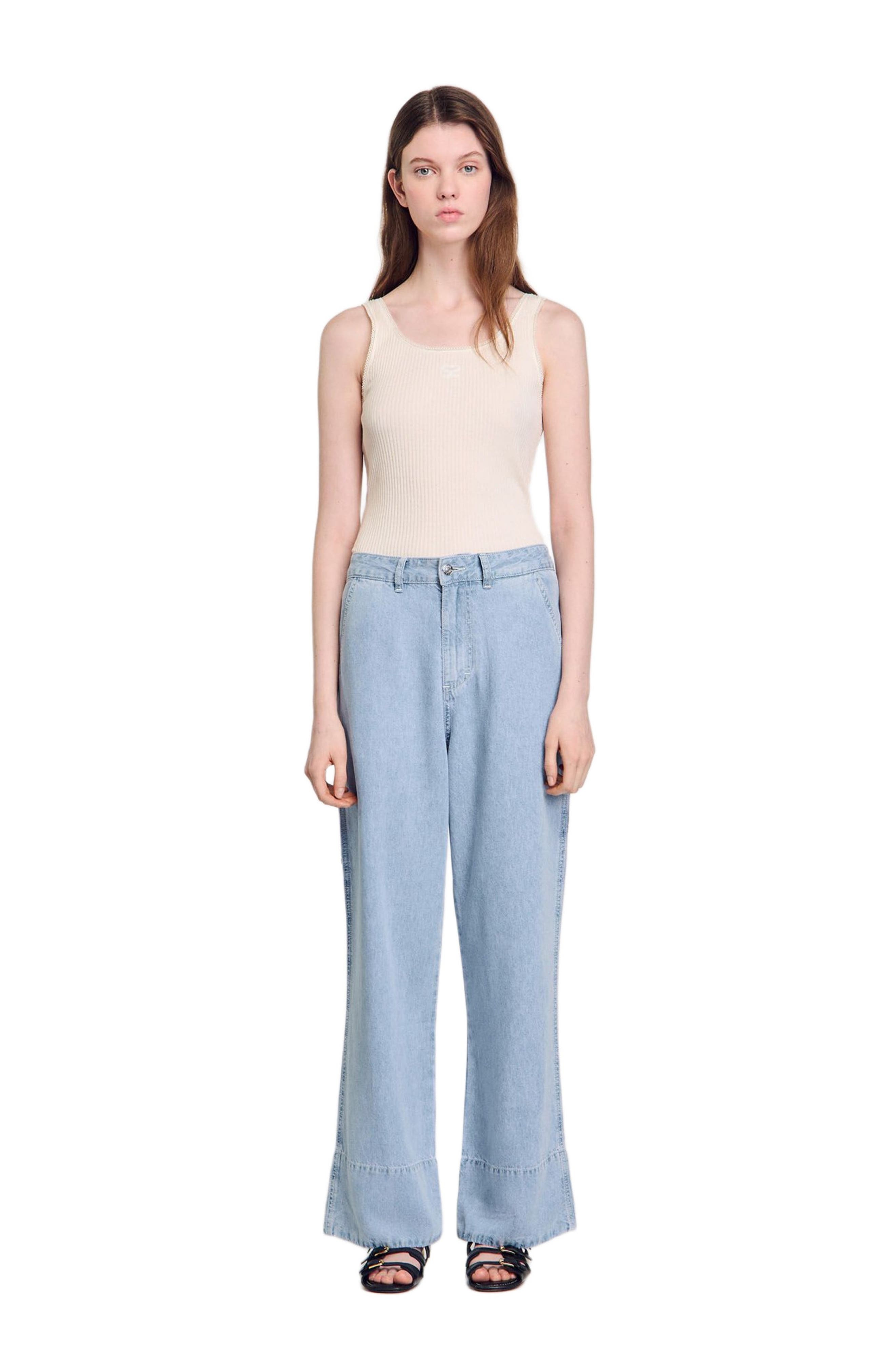 SANDRO Wide-leg jeans in Blue Jean at Nordstrom - 2