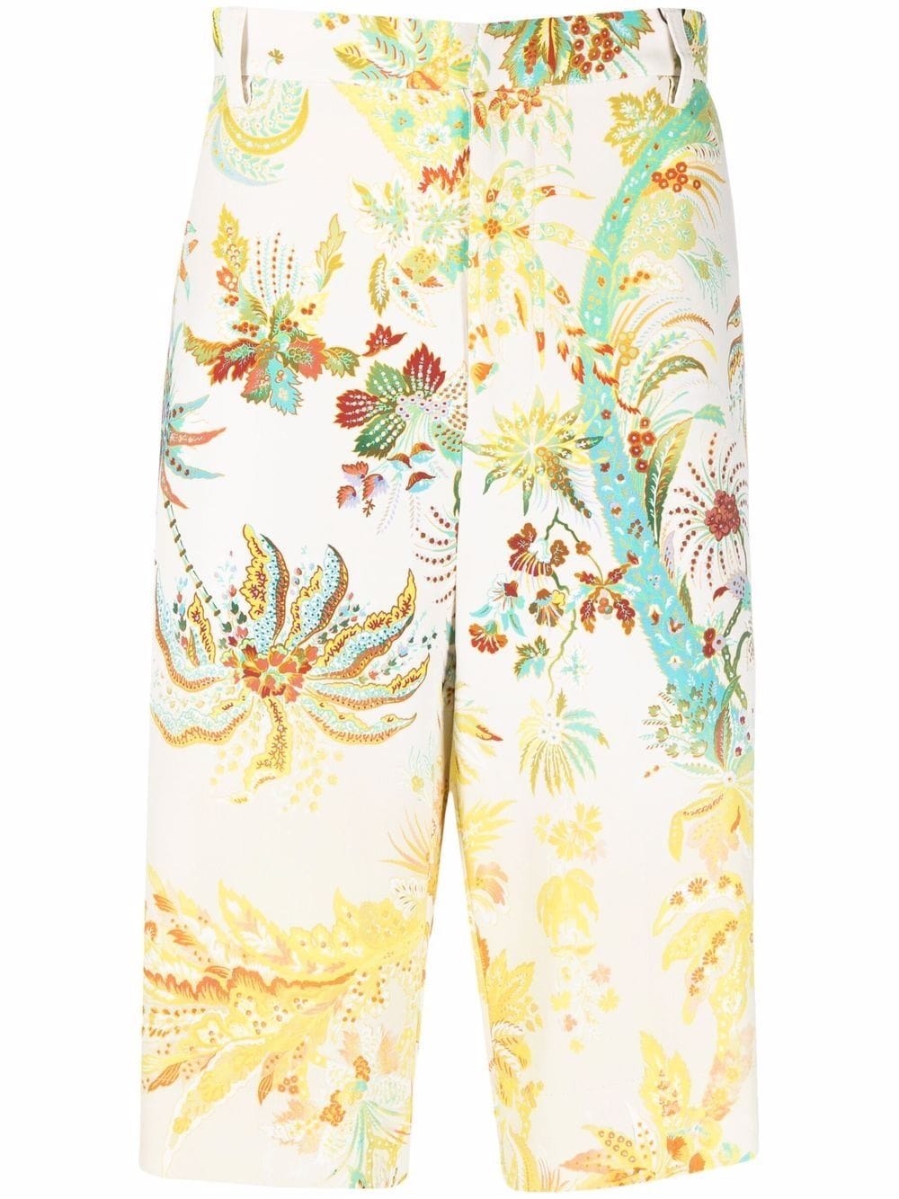 floral-print knee-length bermuda shorts - 1