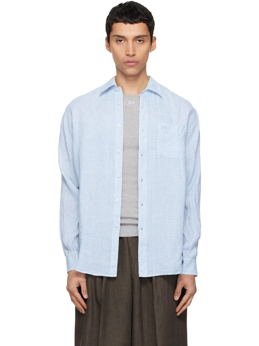 Blue Plaid Shirt - 1