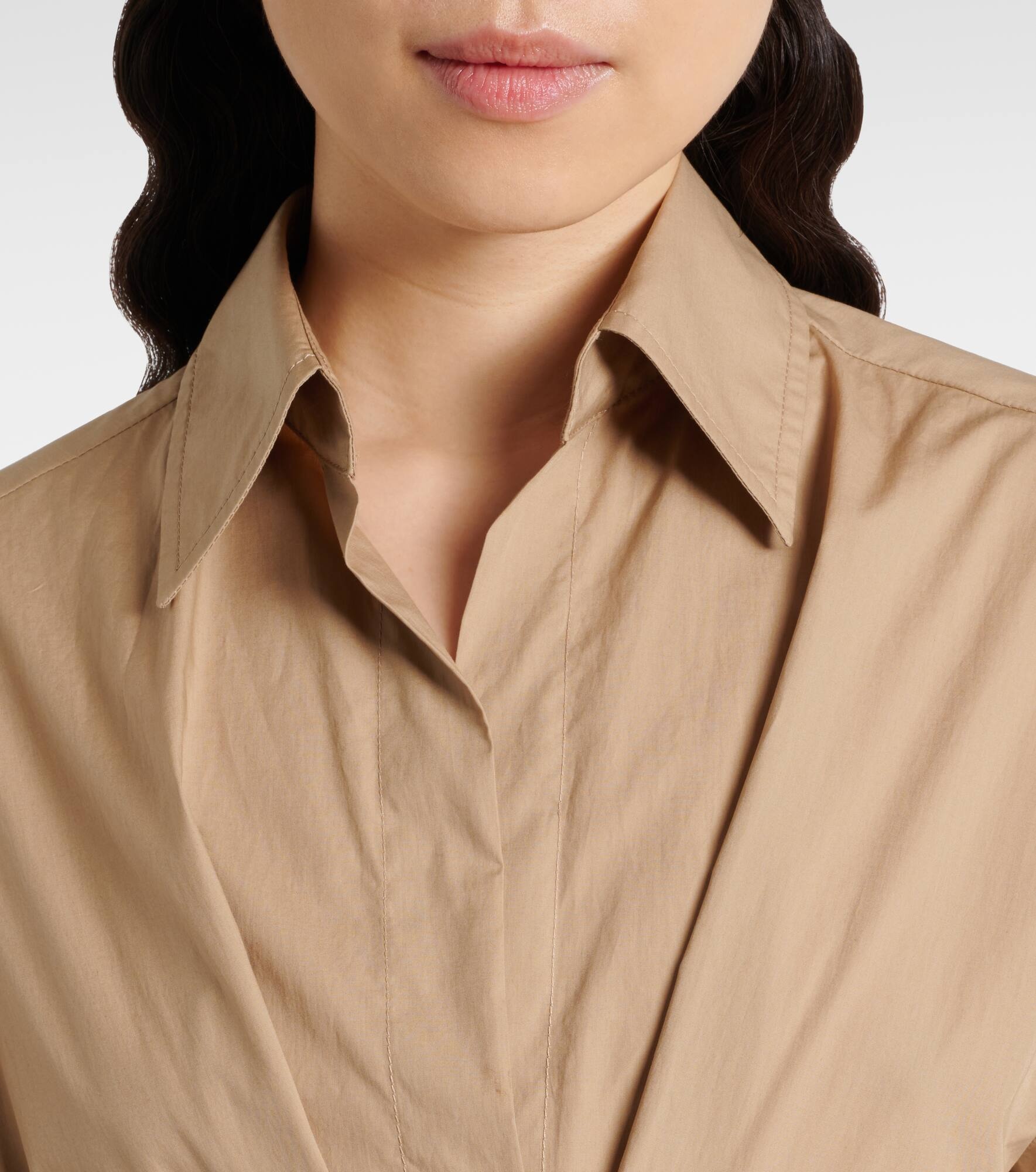Belted cotton shirt dress - 4
