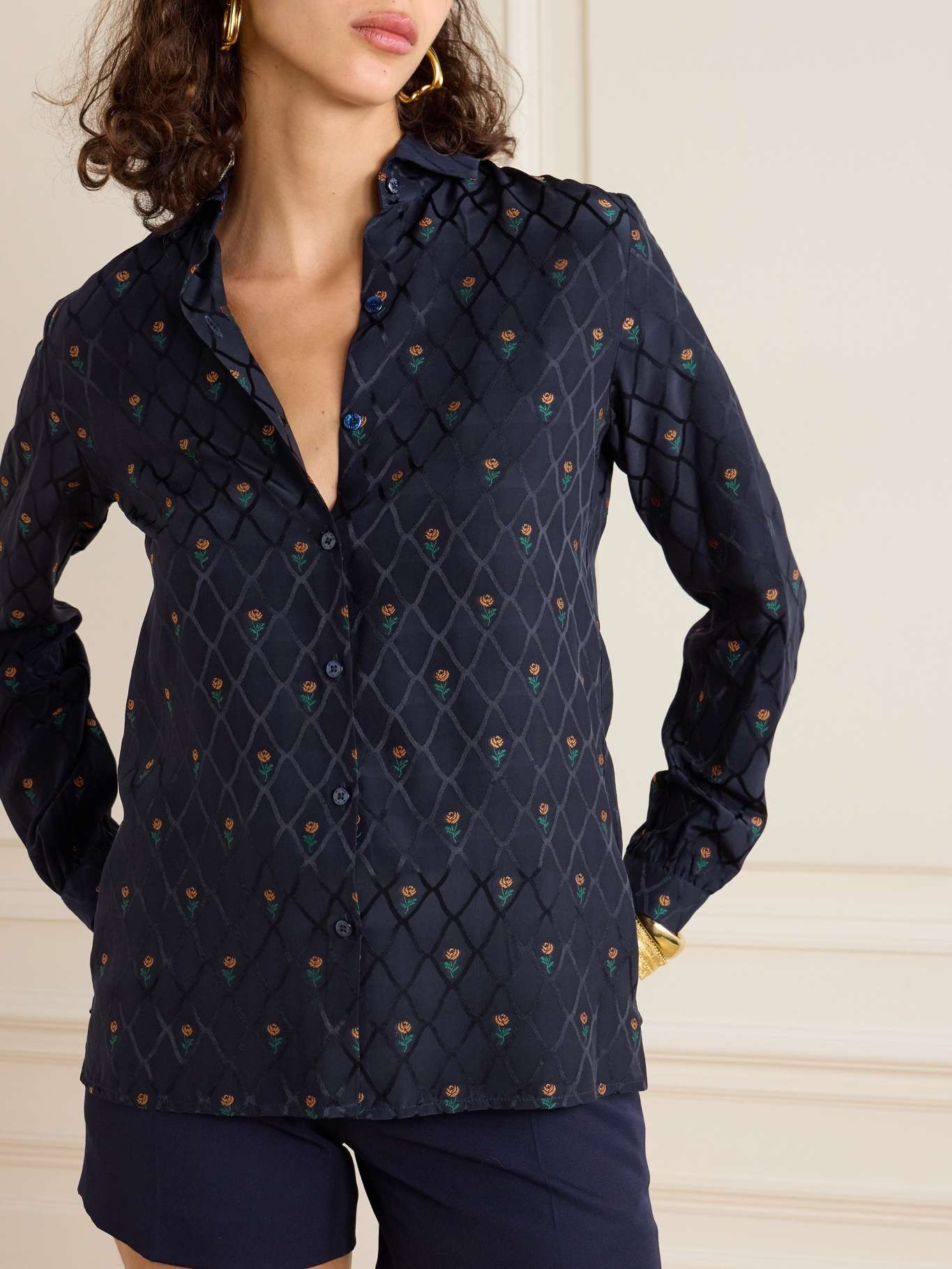 Embroidered jacquard shirt - 3