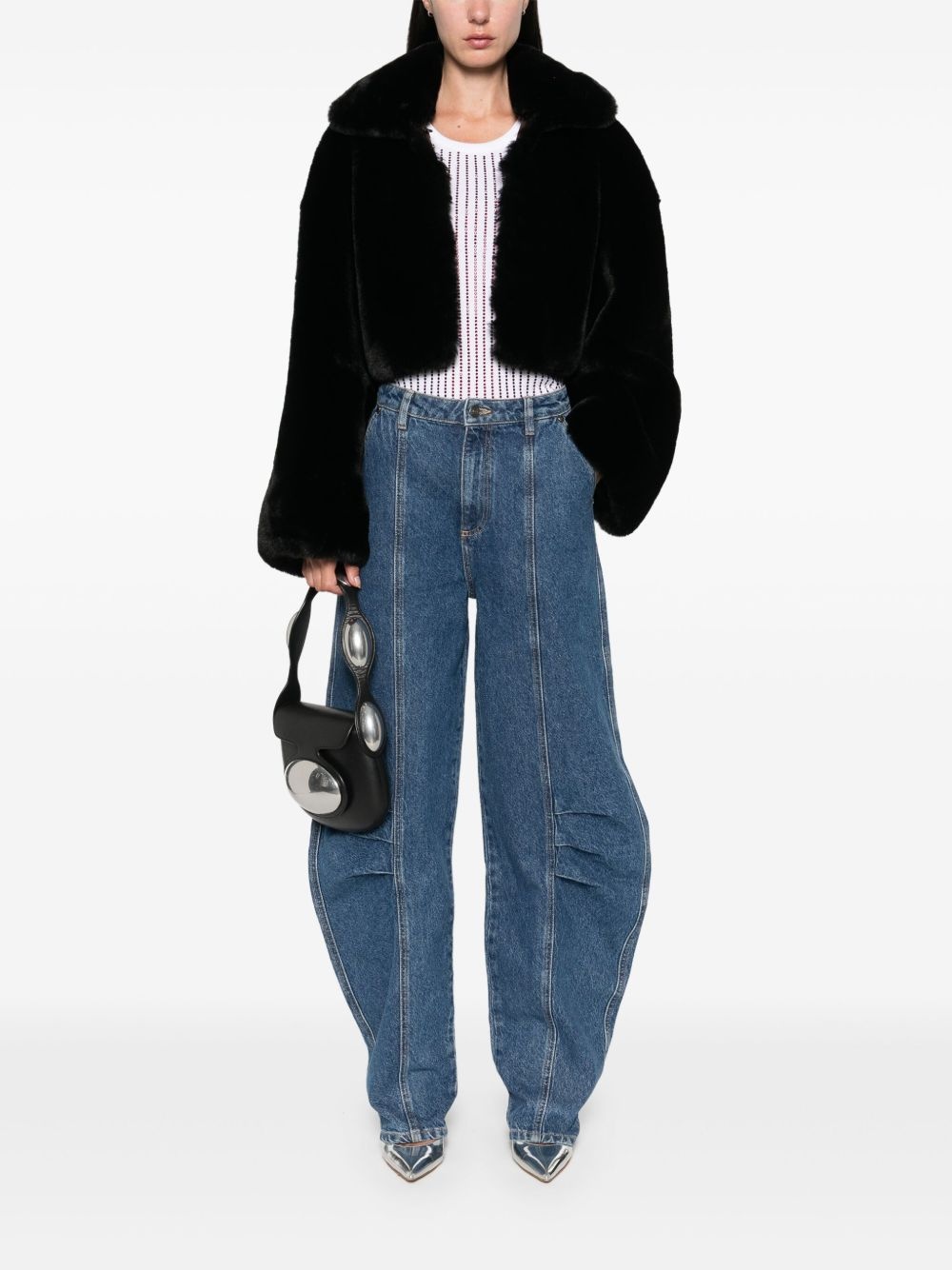 faux-fur cropped jacket - 2