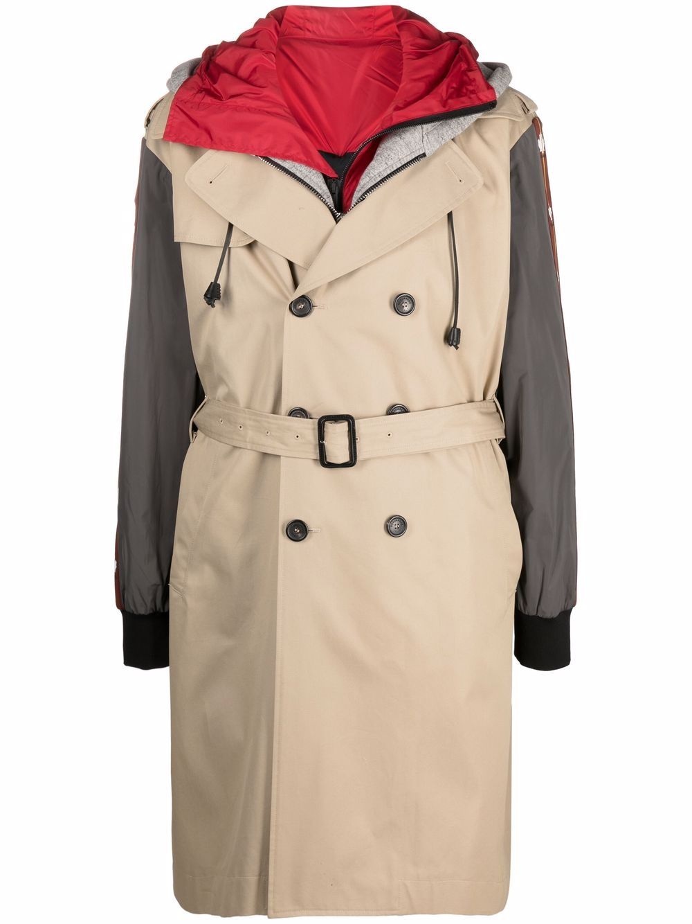 layered trench coat - 1