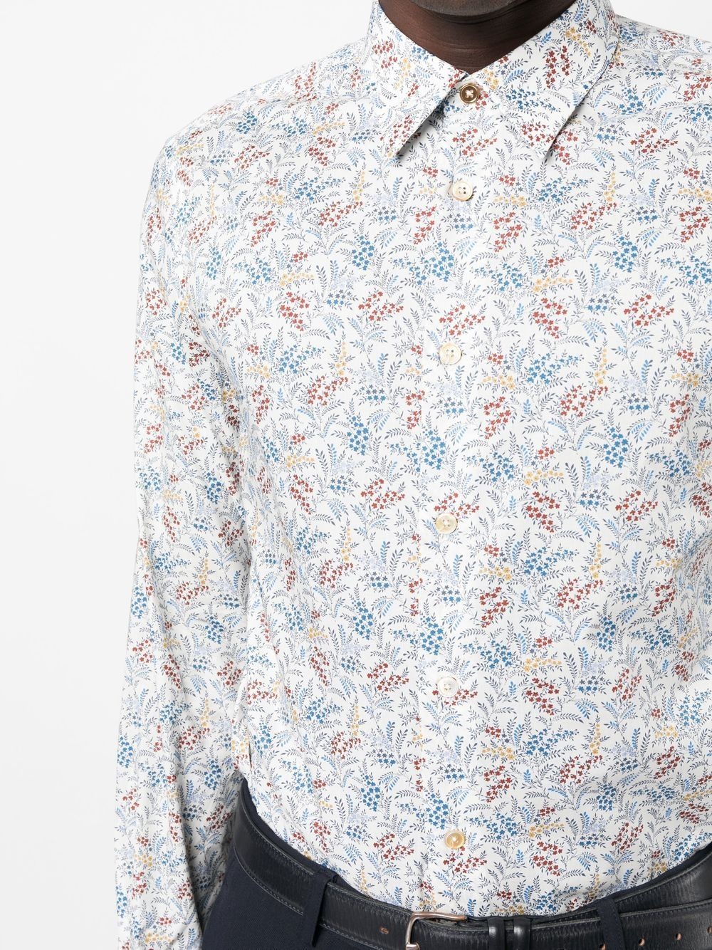 floral-print button-up shirt - 5