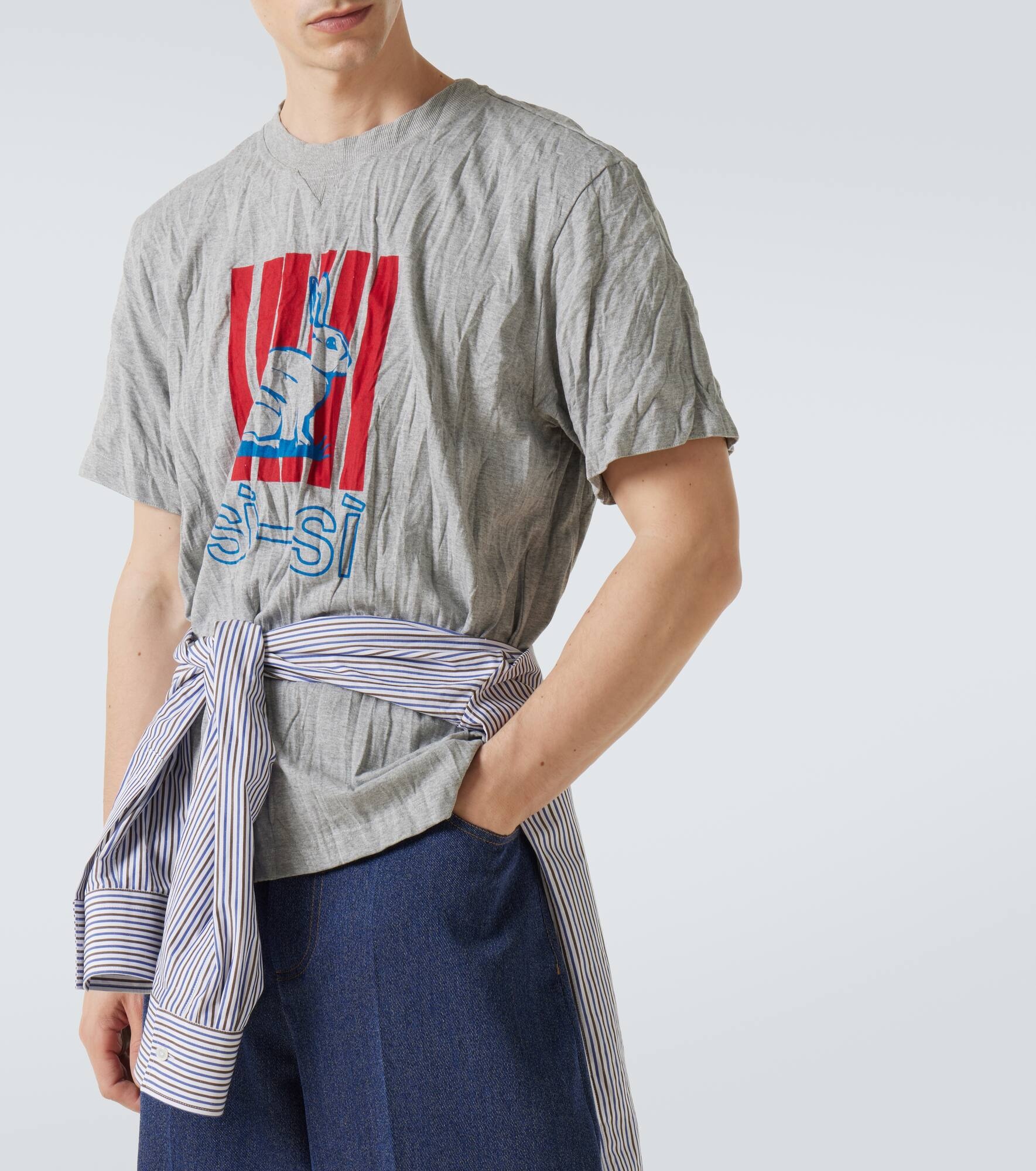 Printed cotton-blend jersey T-shirt - 5