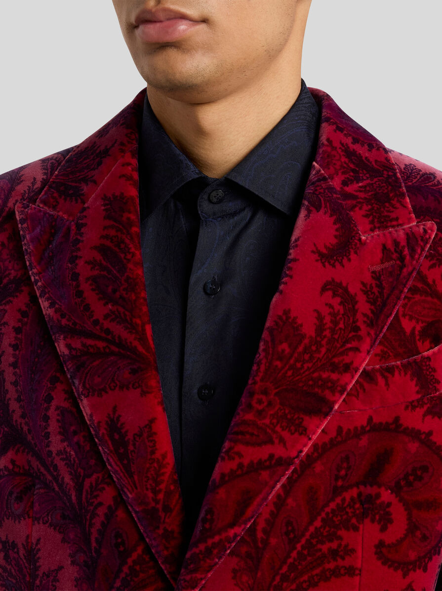 VELVET BLAZER WITH PRINT - 2