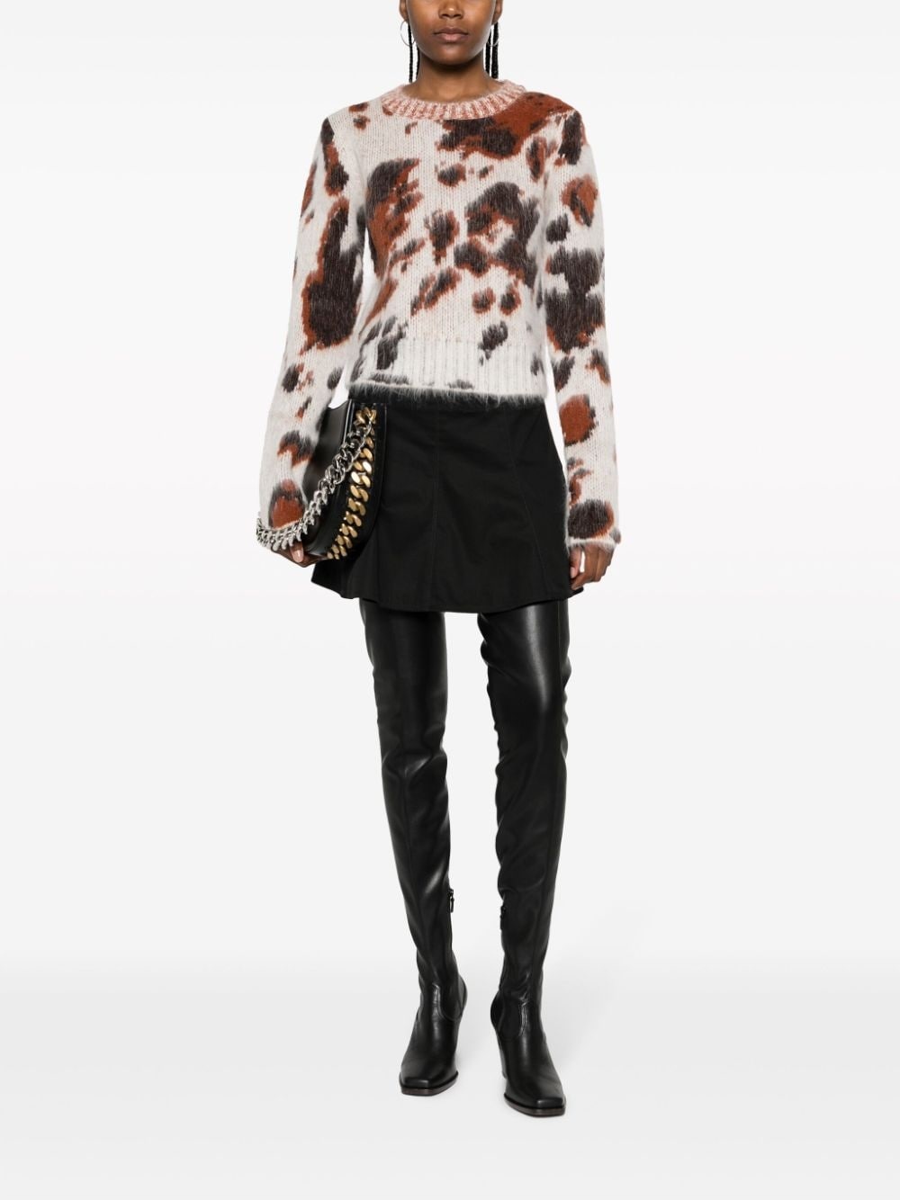 leopard-print round-neck jumper - 2
