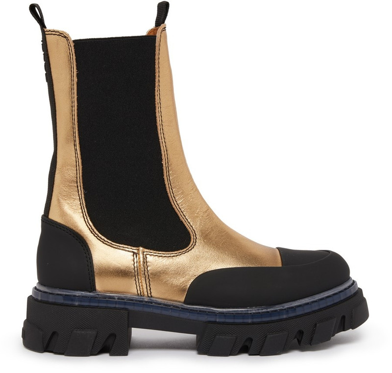 metallic-leather chunky Chelsea boots - 1