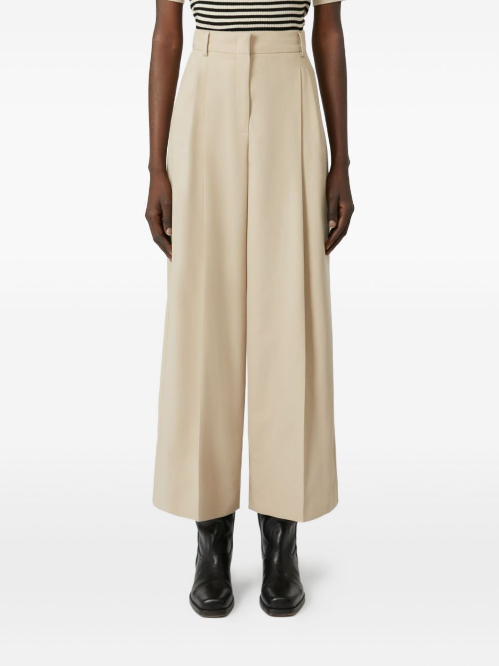 pleated wide-leg trousers - 2