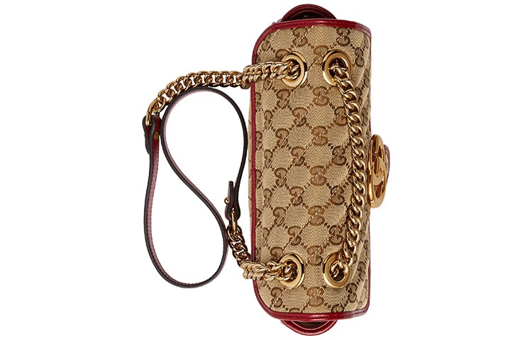(WMNS) Gucci GG Marmont mini Brown Red color combination 446744-HVKEG-8561 - 5