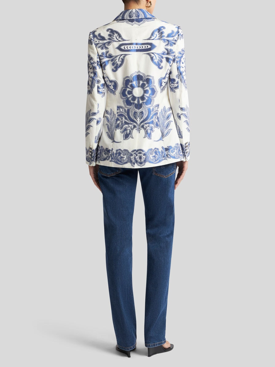 JACKET WITH FIL COUPÉ JACQUARD FLORAL MOTIF - 4