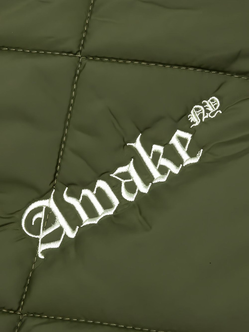 logo-embroidered quilted bomber jacket 3