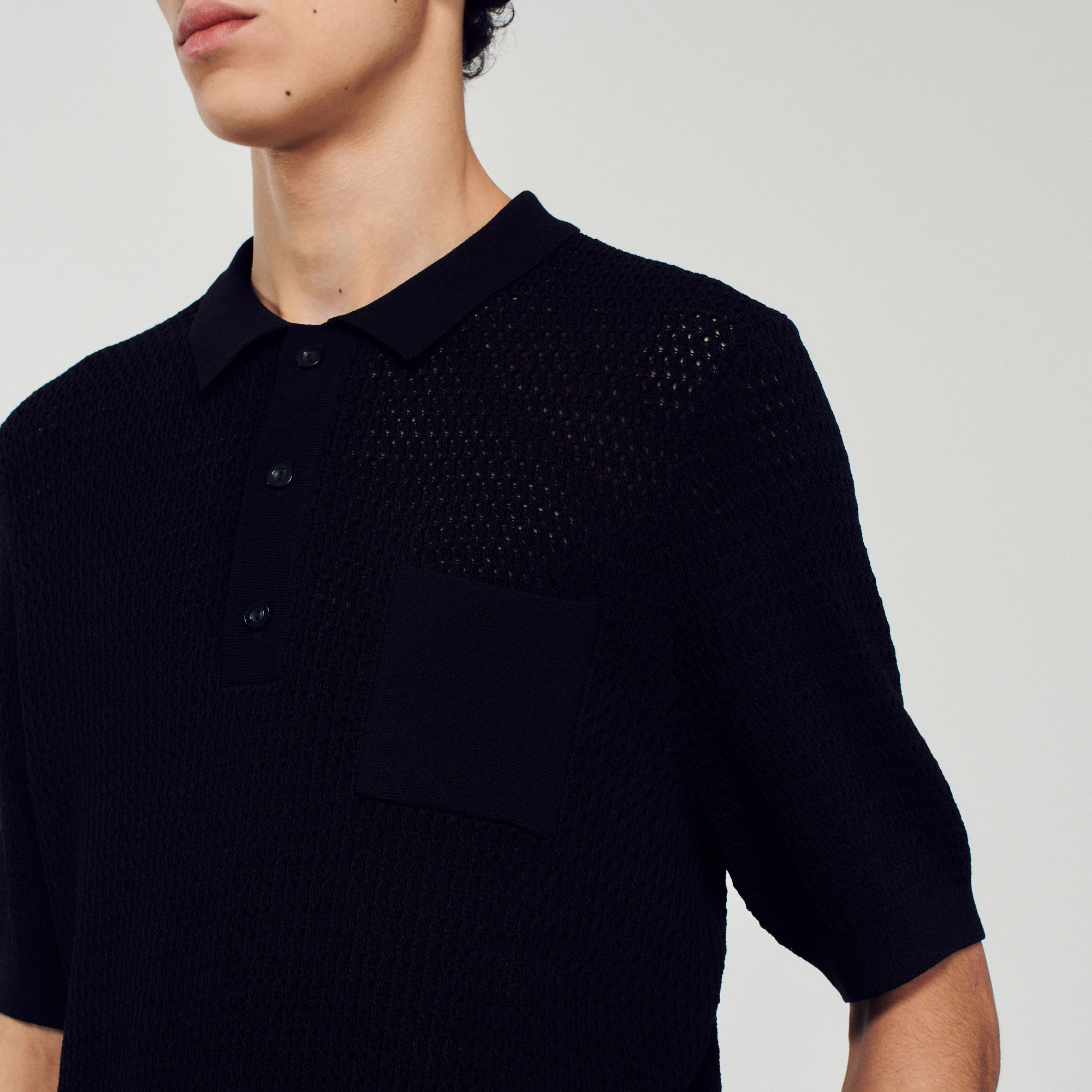 Short-sleeved polo sweater - 4