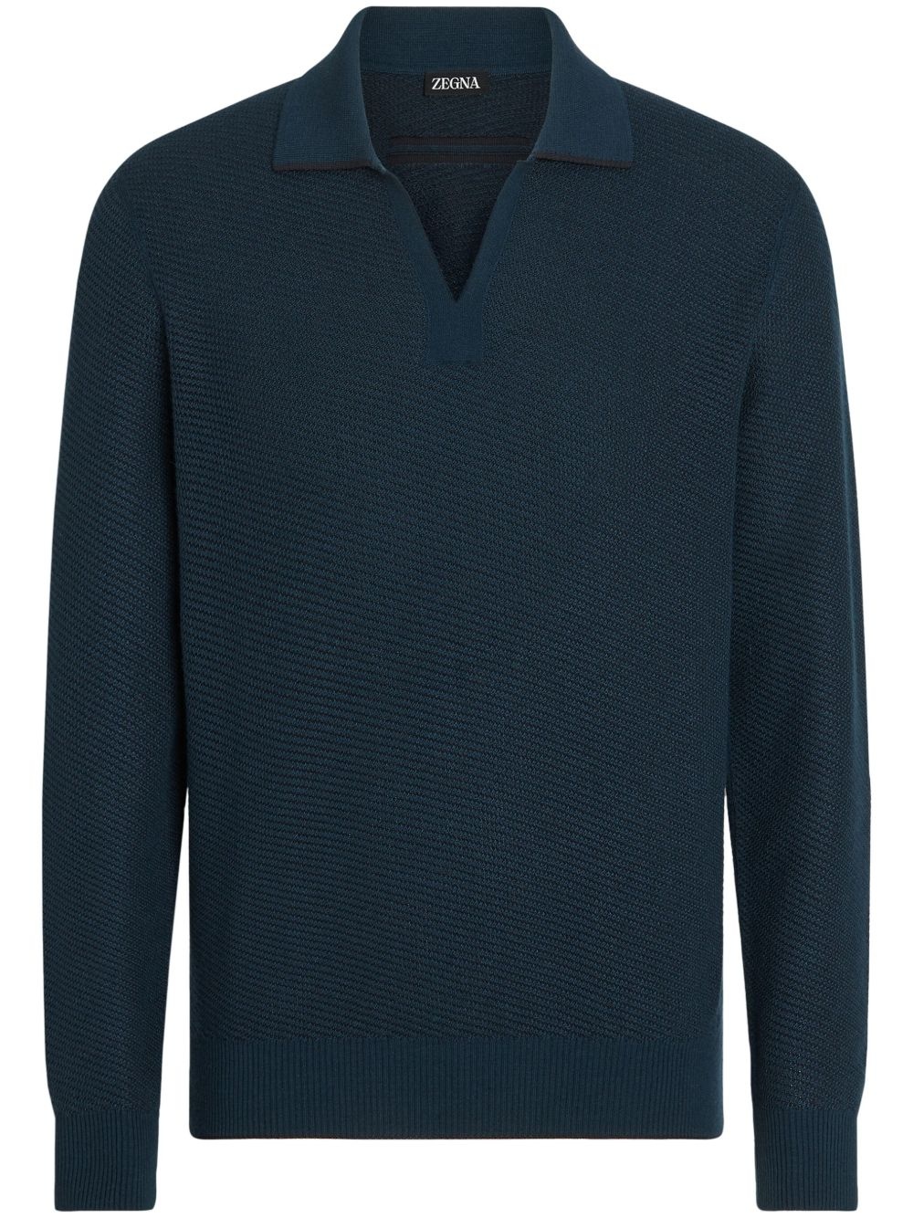 knitted polo shirt - 1