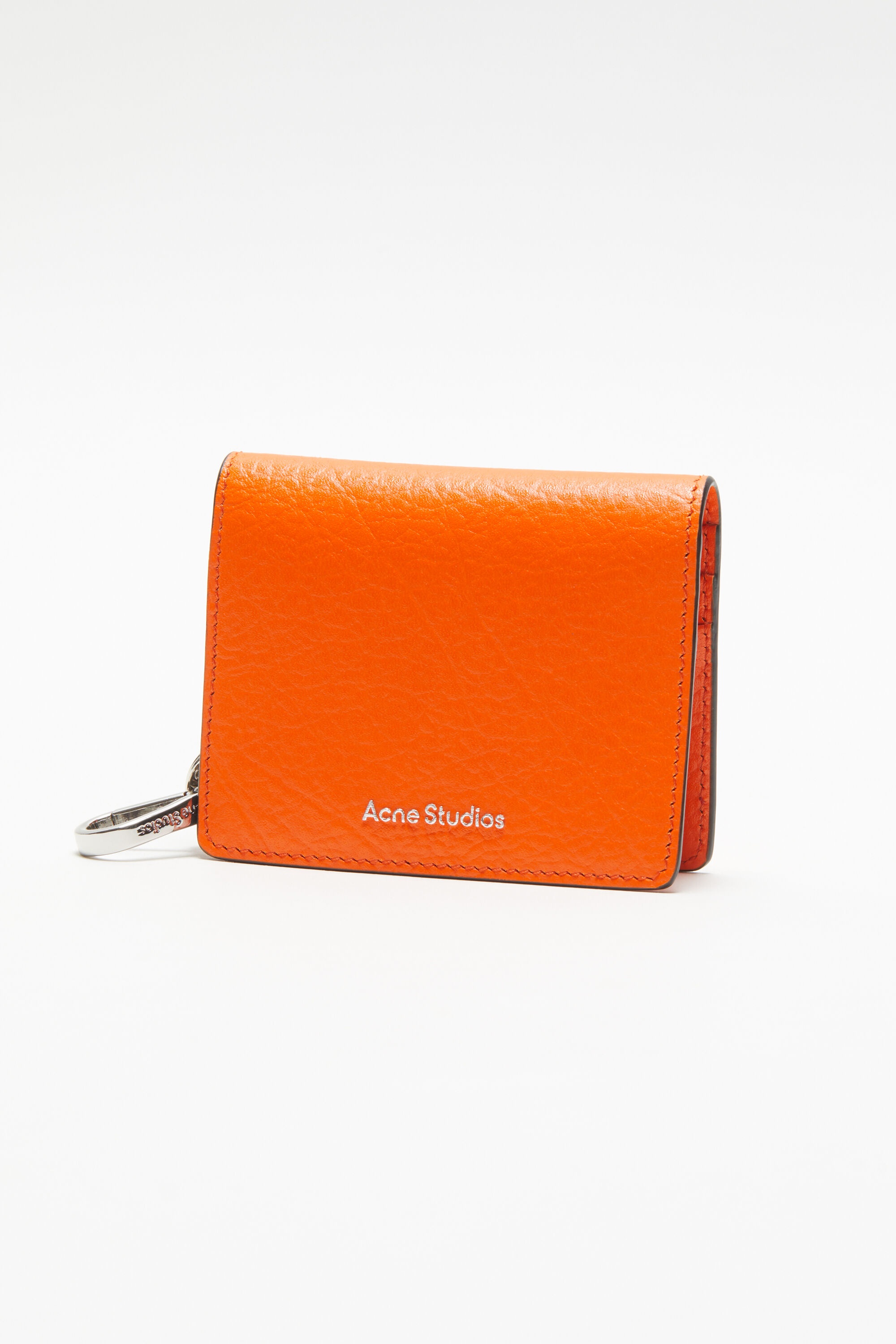 Folded leather wallet - Bright orange - 3