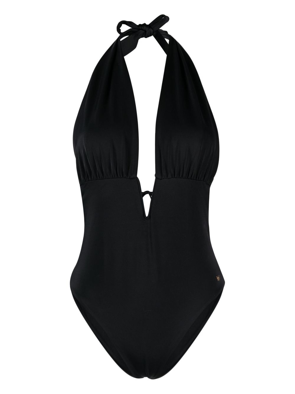 plunging V-neck swimsuit - 1