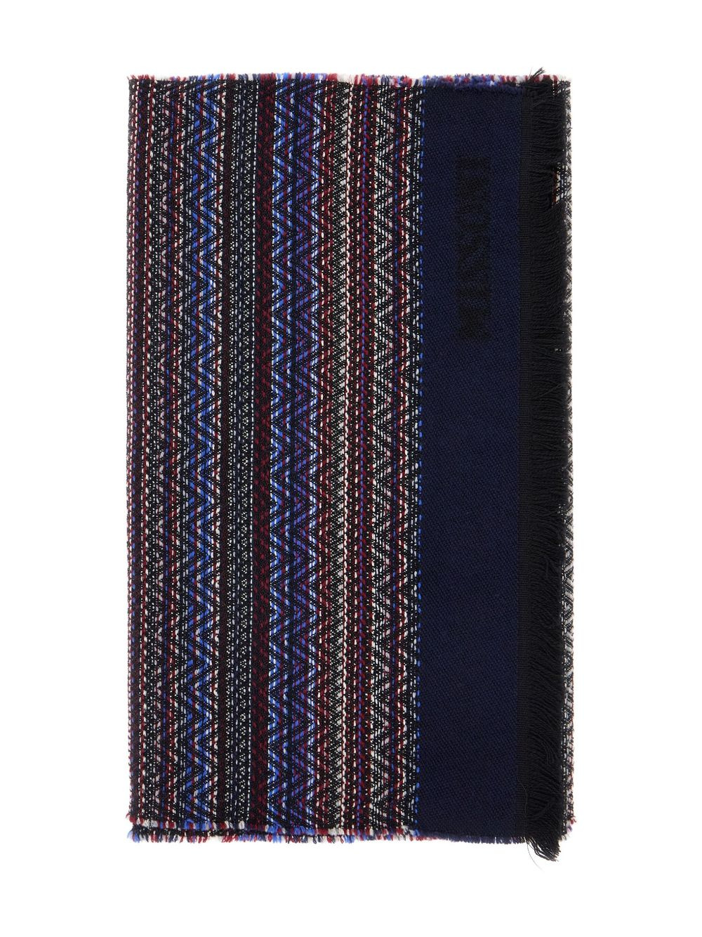 patterned fringed scarf - 1