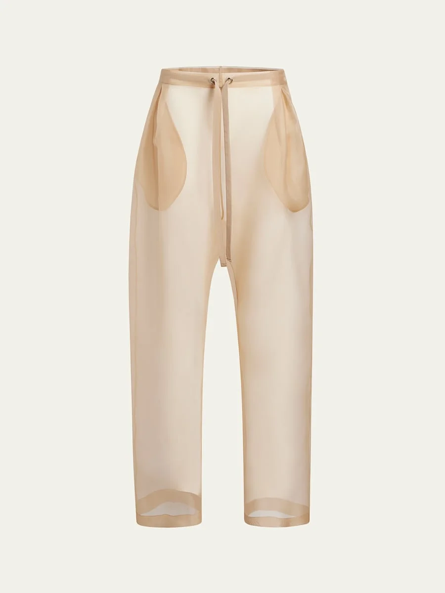 Trenton Drawstring Sheer Pants - 1