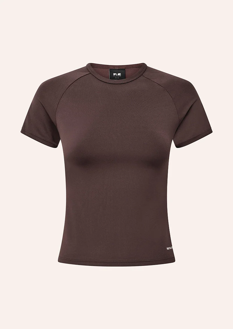 SIGNATURE SHORT SLEEVE TEE IN DARK PLUM - 1