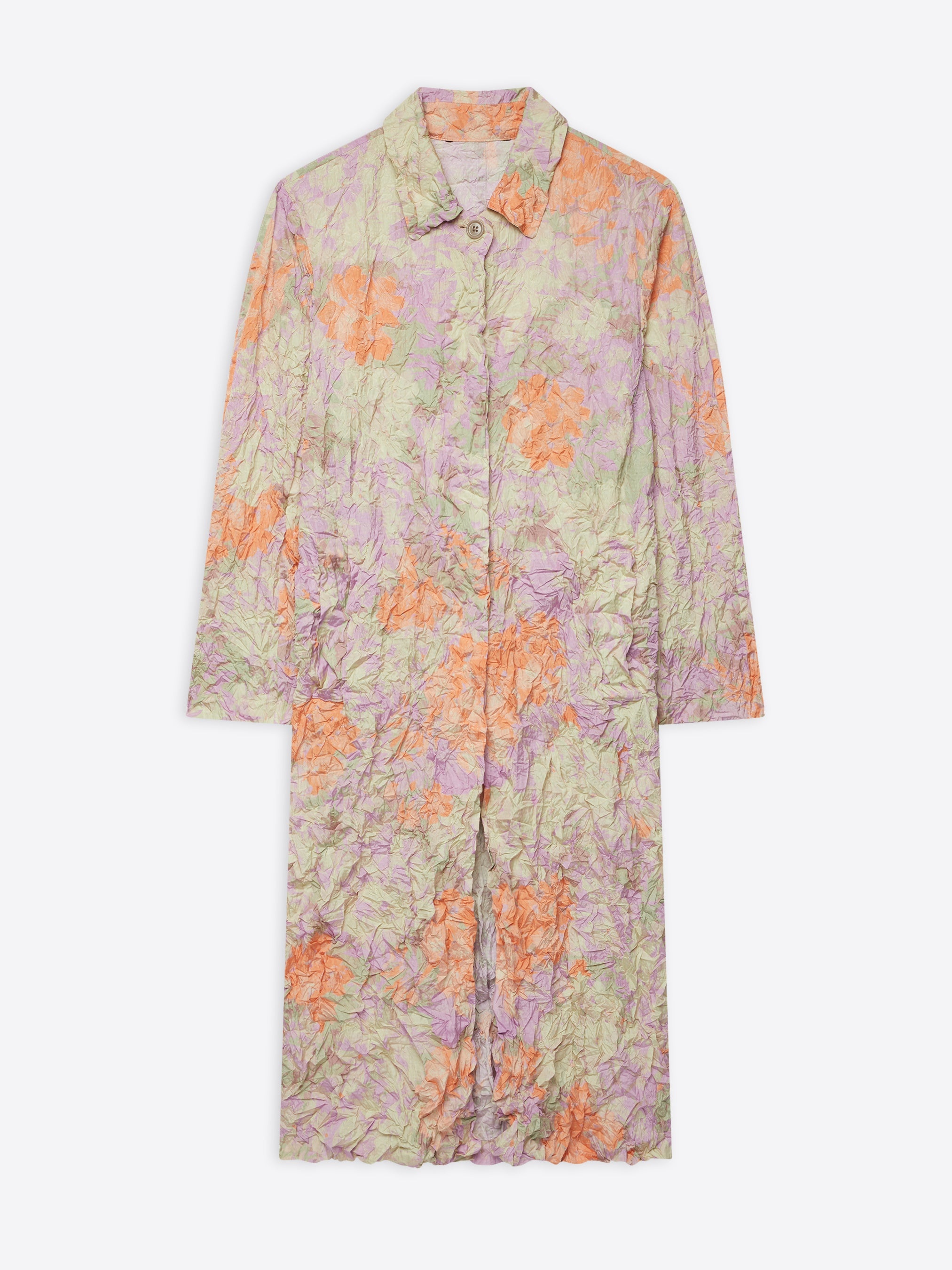 CRUSHED FLORAL COAT - 1