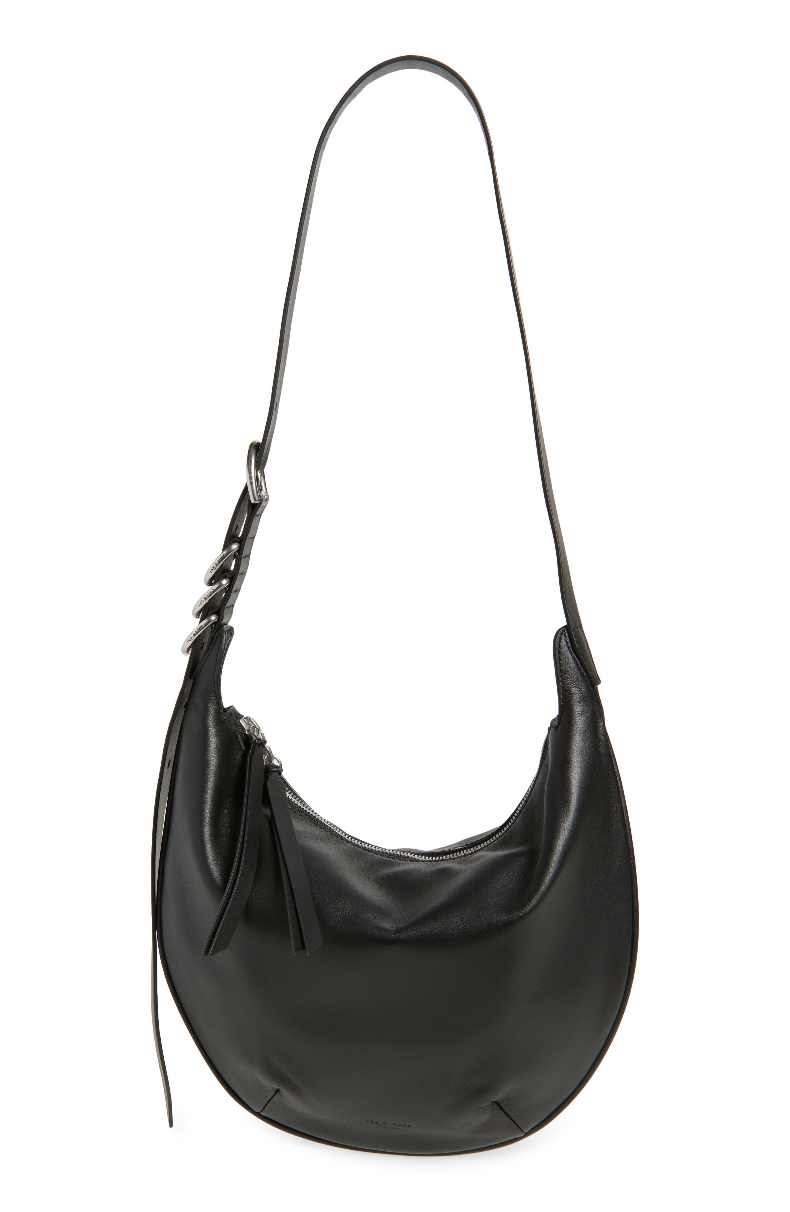 rag & bone Medium Mercer Leather Hobo Bag in Black at Nordstrom - 1