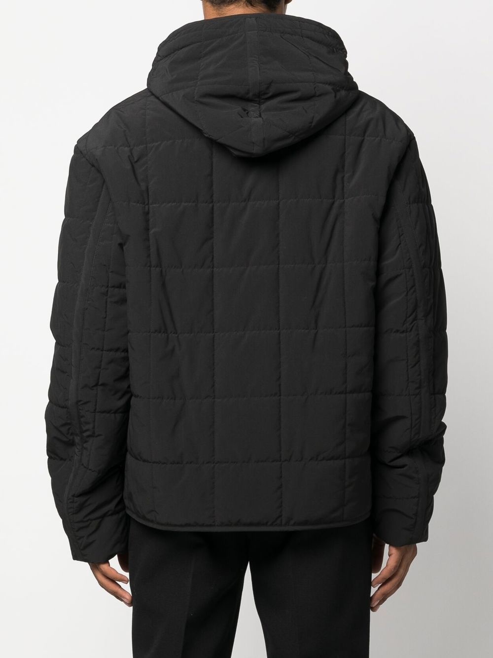 logo patch quilted jacket - 4