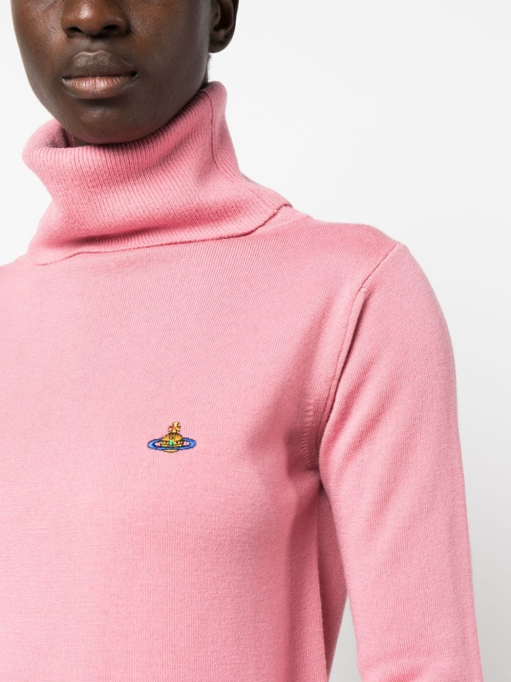 Orb-embroidered  roll neck jumper - 5
