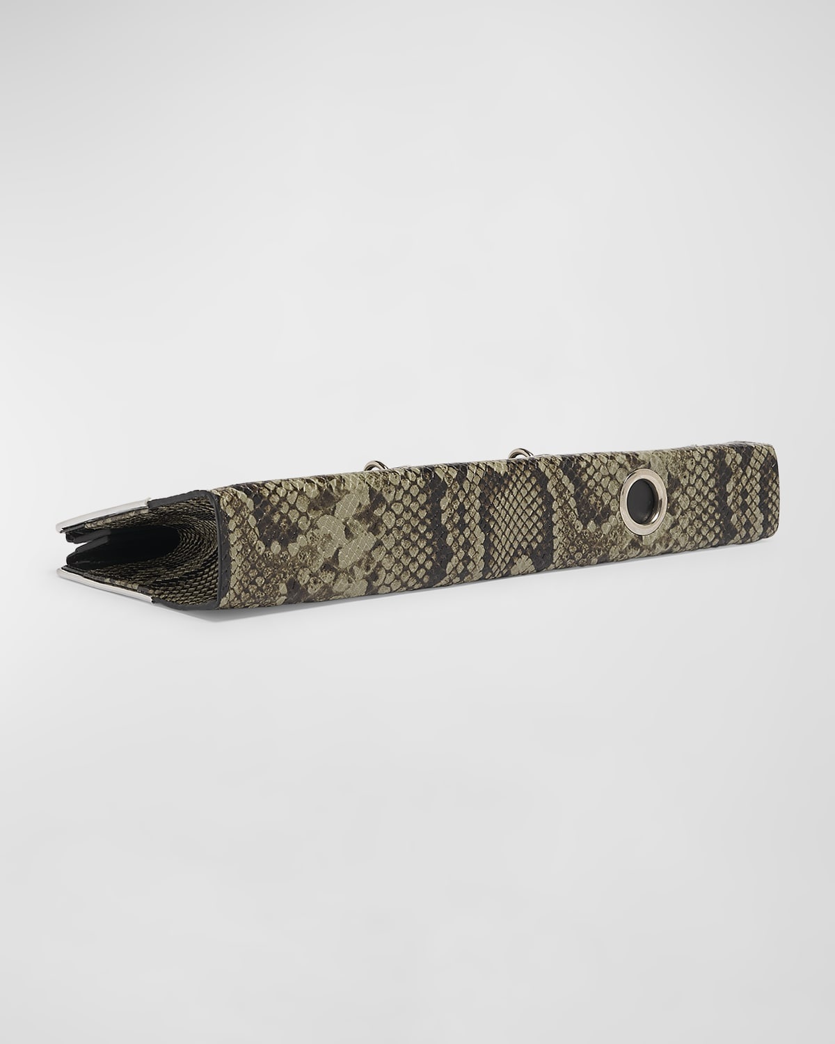 Binder Python-Print Leather Clutch Bag - 2