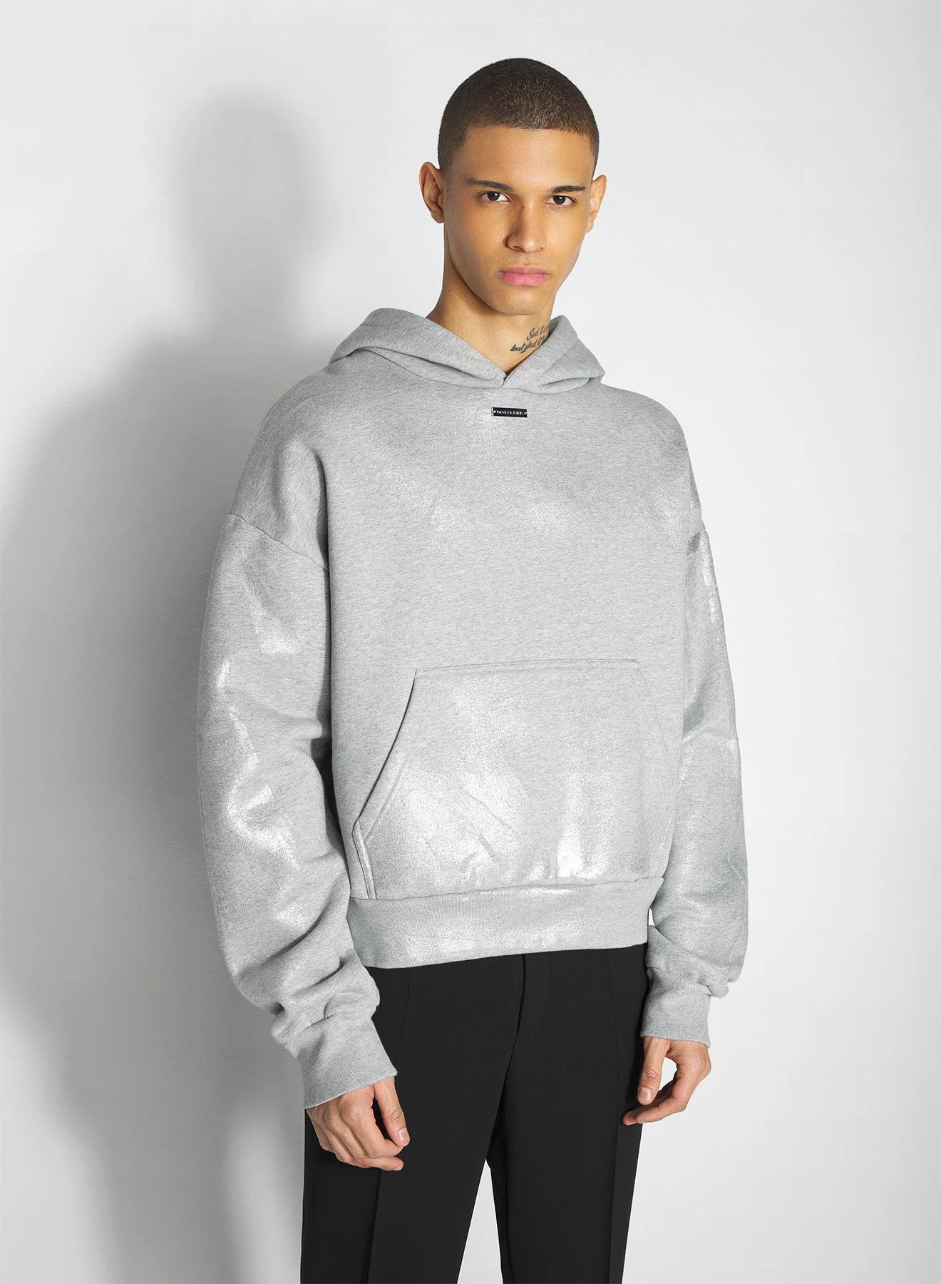grey logo hoodie - 1