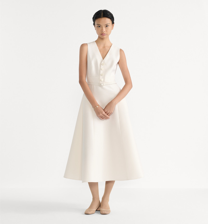 Mid-Length Flared Dress with Belt 2