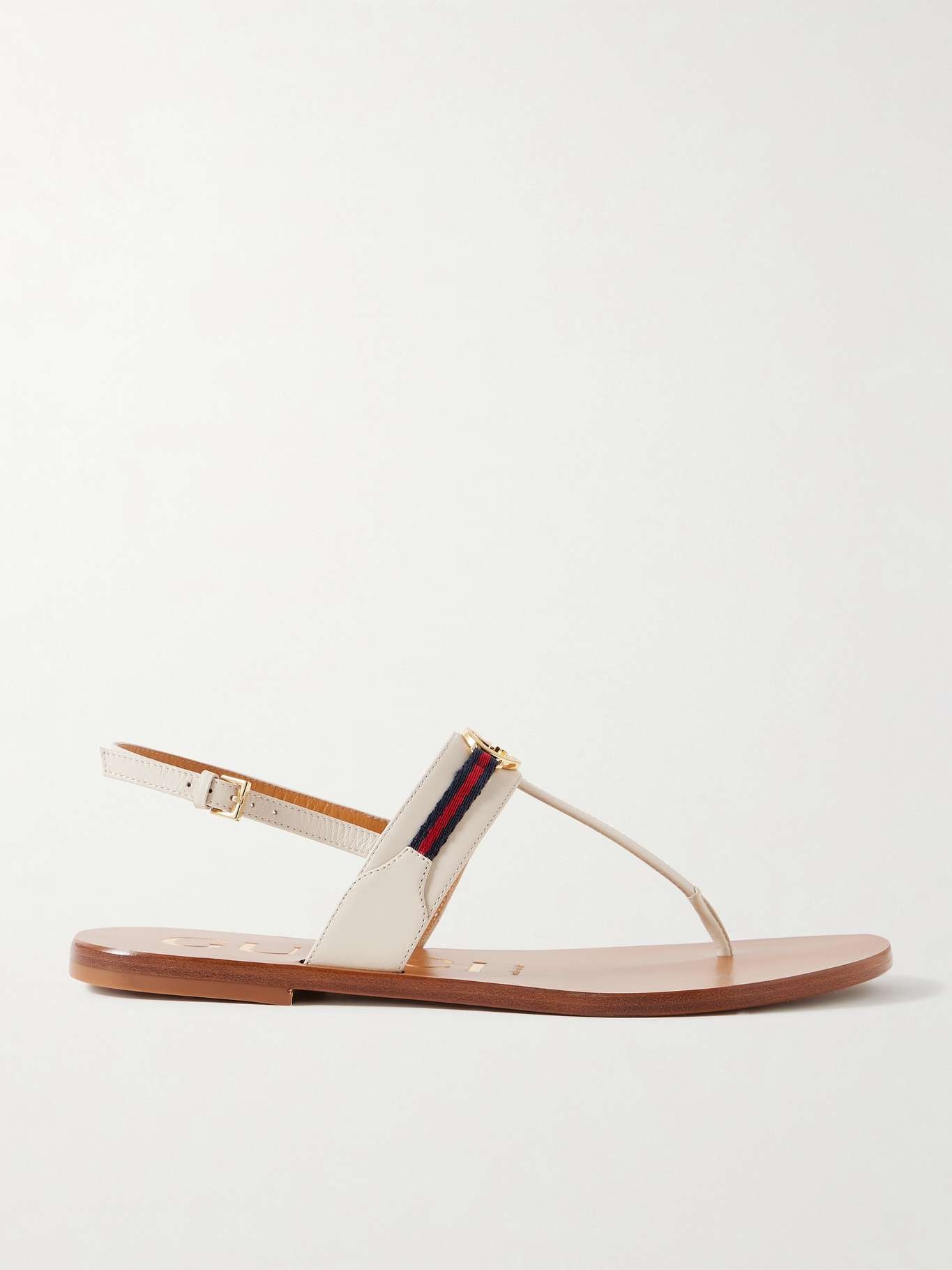 Kika logo-embellished webbing-trimmed leather sandals - 1