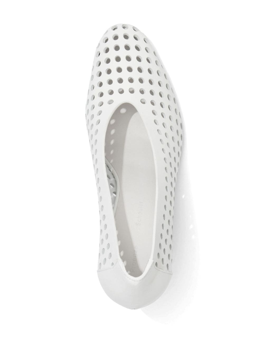 85mm perforated leather pumps - 4