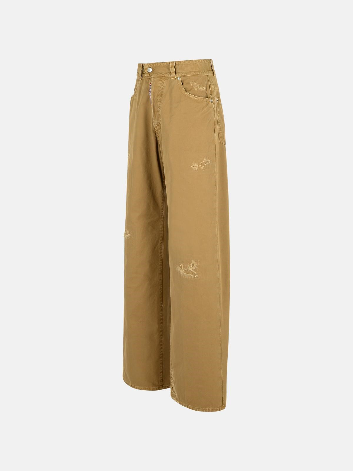 '9 TO 5' BEIGE COTTON PANTS - 2